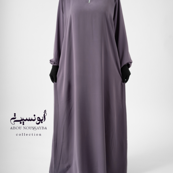 abaya seule hafsa wool peach gris mauve