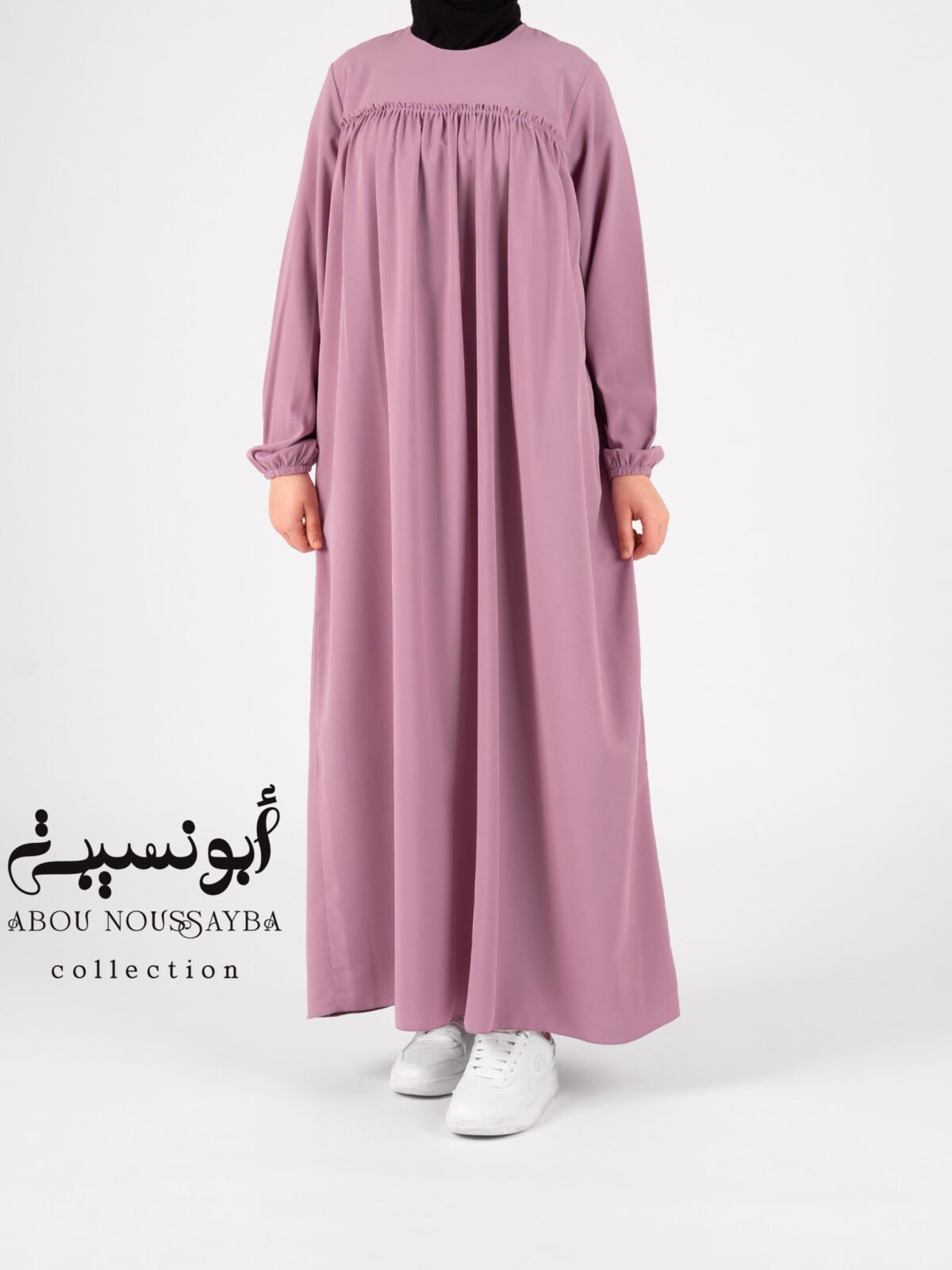 abaya enfant seule oumayma crêpe américain rose