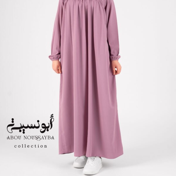 abaya enfant seule oumayma crêpe américain rose