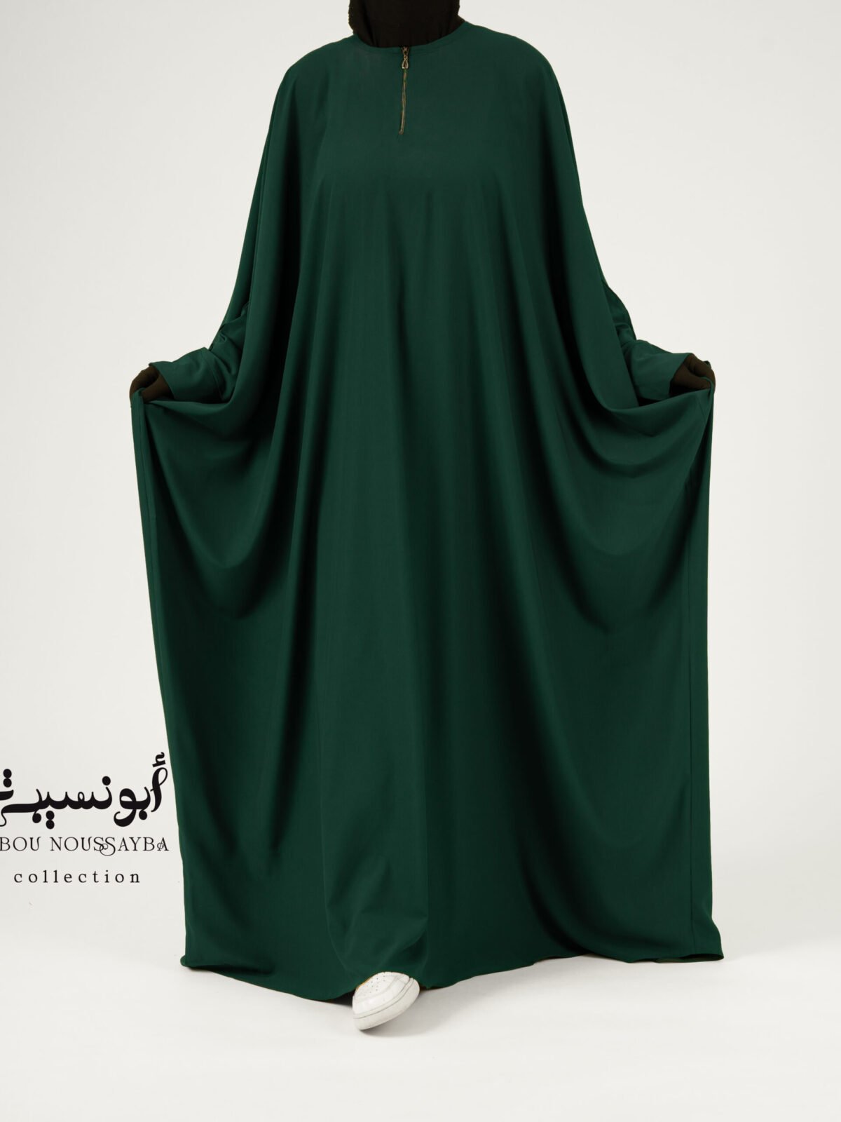 abaya papillon faracha hind crêpe américain vert sapin