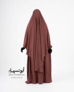 Ensemble Salsabil-Khimar Long-Rose Brique وردي آجوري – Image 3