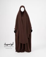 Ensemble Salsabil-Khimar Long-Chocolat بني شوكولا – Image 3
