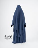 Ensemble Salsabil-Khimar Long -Bleu Ardoise أزرق رمادي – Image 3