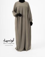 Ensemble Salsabil-Khimar Long-Beige Kaki بيج كاكي – Image 2