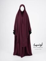 Ensemble Salsabil-Khimar Long -Bordeaux عنابي