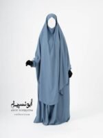 Ensemble Salsabil-Khimar Long -Bleu Ciel أزرق سماوي – Image 3